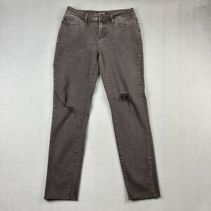 Judy Blue Jeans Womens 5 27 Faded Black Slim Fit Distressed Mid Rise Raw Hem*